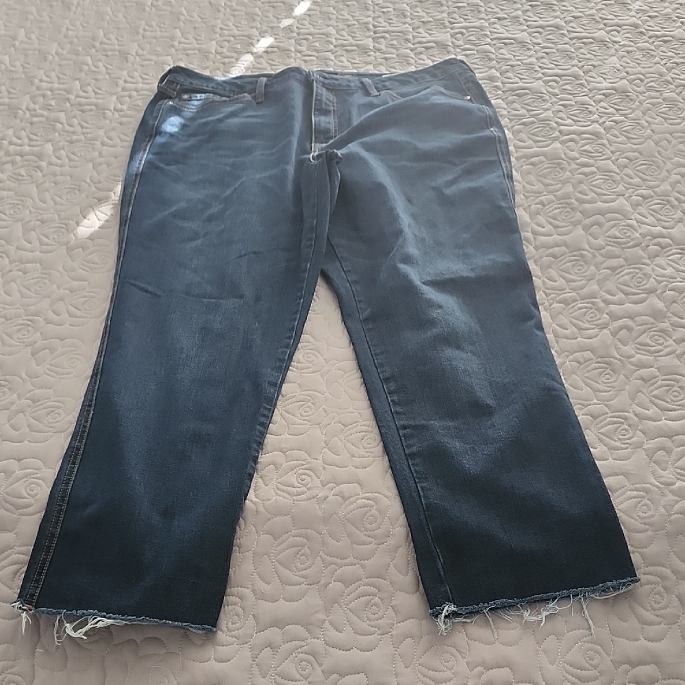 Seven7 Dark Blue Ankle Jeans